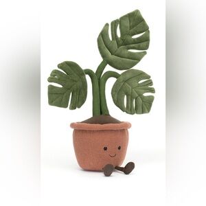 Jellycat Plush Monstera Plant Toy - Green Leaves & Terracotta Pot